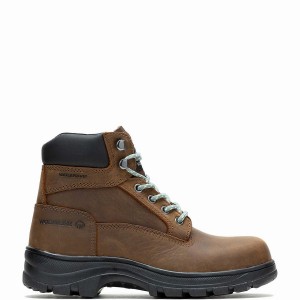 Wolverine Carlsbad 6" Steel-Toe Arbejdsstøvler Dame Mørkebrune | IDC6845FV