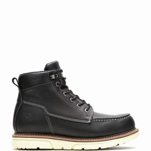 Wolverine I-90 DuraShocks® Moc-Toe 6" Arbejdsstøvler Herre Sort Hvide | RKY1989MH