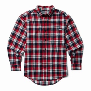 Wolverine Pike Flannel Skjorte Herre Rød | OKN1849NC