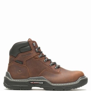 Wolverine Raider DuraShocks® Waterproof 6" CarbonMAX® Arbejdsstøvler Herre Brune | XFZ938KN