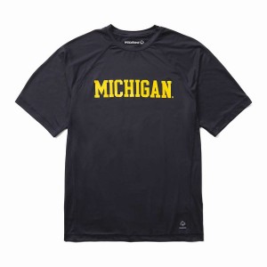 Wolverine x Valiant University of Michigan Sun-Stop Eco Short Sleeve Tee T Shirts Herre Mørkeblå | UYI4338CE