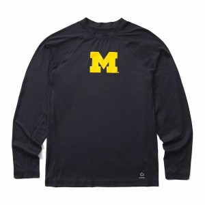 Wolverine x Valiant University of Michigan Sun-Stop Eco Long Sleeve Tee T Shirts Herre Mørkeblå | HGN3313FW