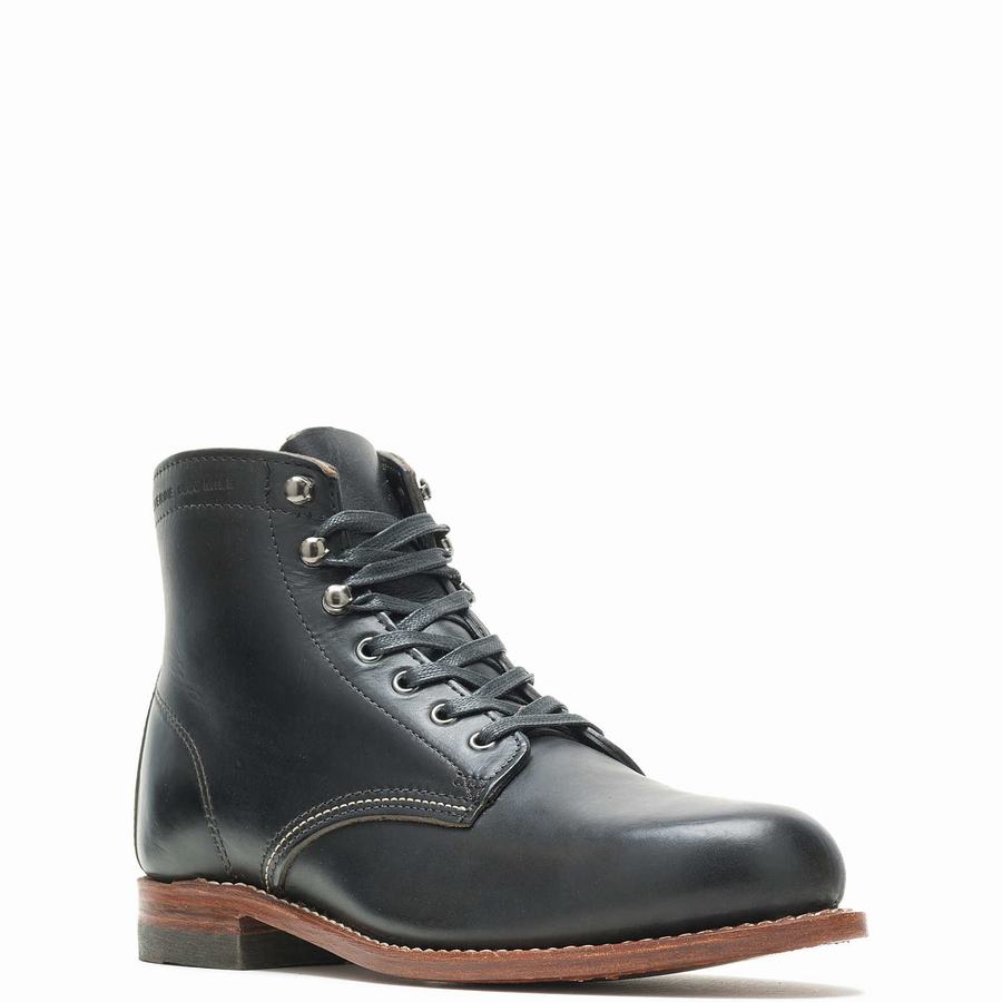 Wolverine 1000 Mile Plain-Toe Original Arbejdsstøvler Herre Sort | XQJ8129FL