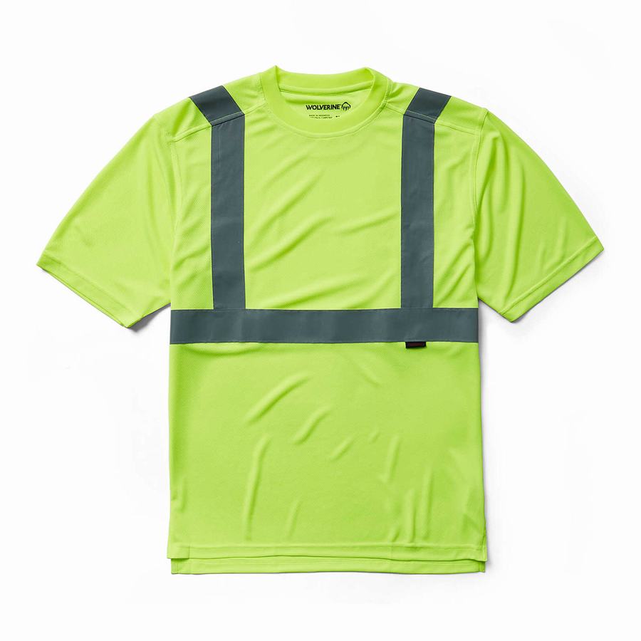 Wolverine Caution Short Sleeve Tee - Packaged T Shirts Herre Grøn | QHY6865BJ