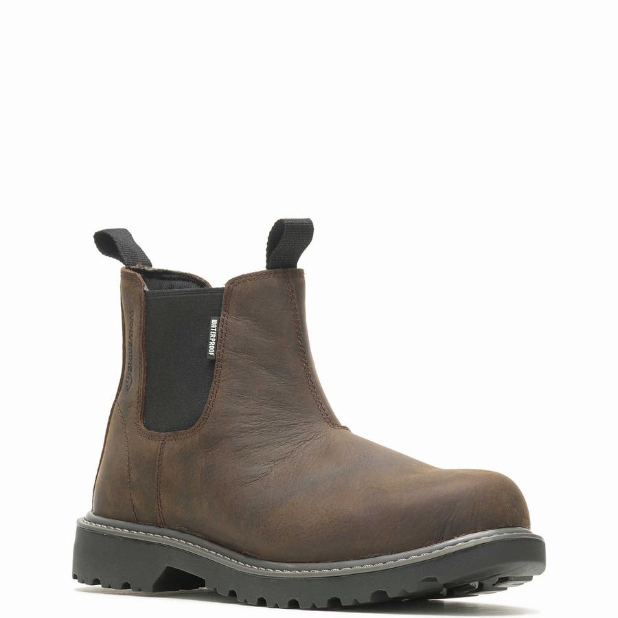 Wolverine Floorhand Steel-Toe Romeo Arbejdsstøvler Herre Mørkebrune | ZKT4646UX