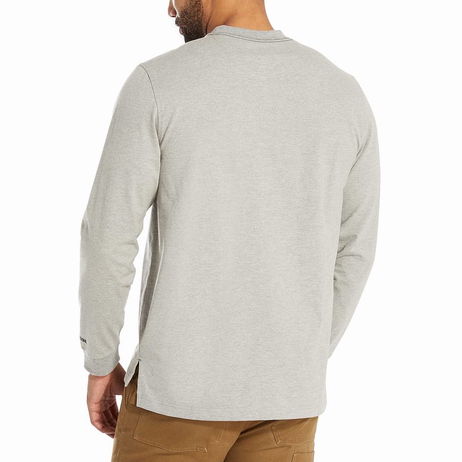 Wolverine Guardian Cotton™ Long Sleeve Pocket Tee T Shirts Herre Lysegrå | XZT964YB