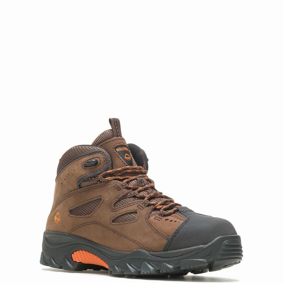 Wolverine Hudson Steel-Toe Arbejdsstøvler Herre Mørkebrune Sort | GKZ474ZG