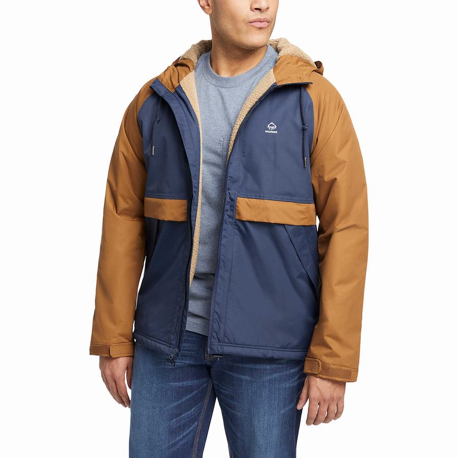 Wolverine I-90 Sherpa Lined Rain Jakker Herre Mørkeblå | WDK3286MR