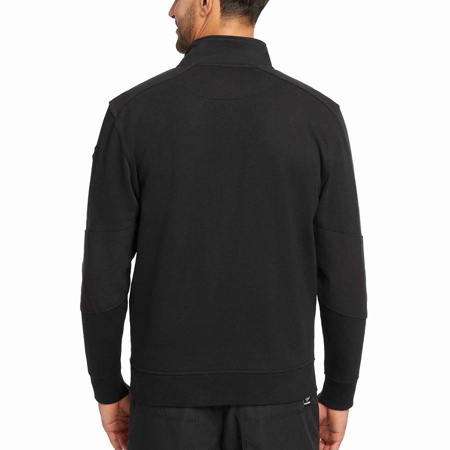 Wolverine Job Shirt Quarter Zip Fleece Herre Sort | MIN1776QK