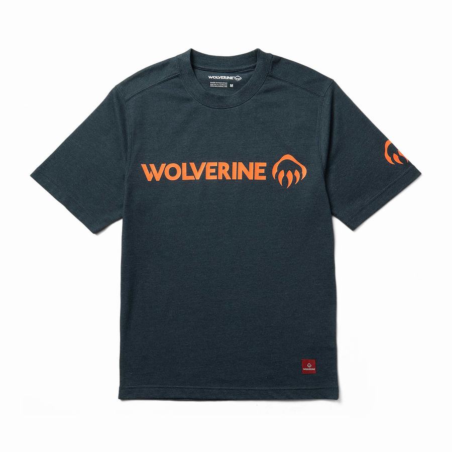 Wolverine Modern Fit Short Sleeve Graphic Tee T Shirts Herre Mørkeblå Orange | HYZ481HE