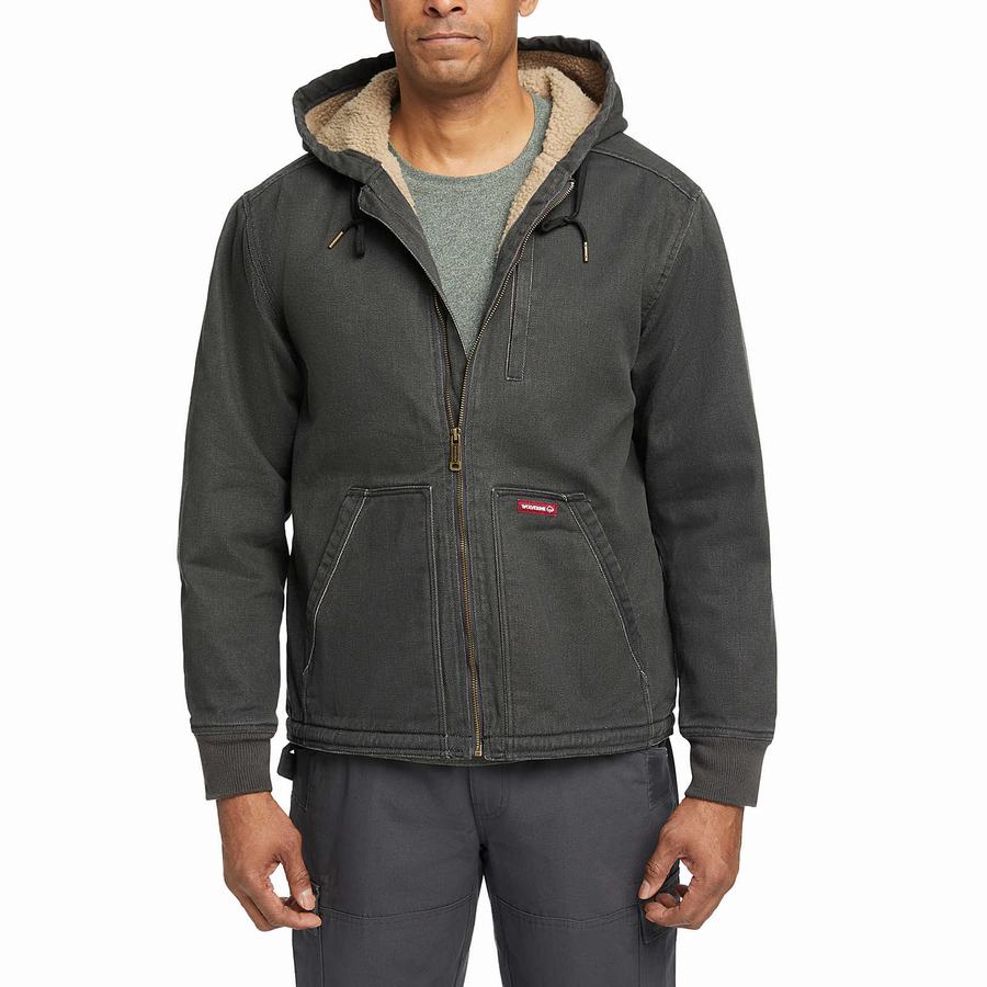 Wolverine Upland Sherpa Lined Hooded Jakker Herre Sort | NPD9819IB