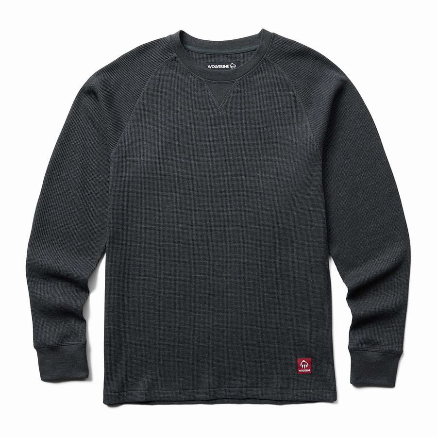 Wolverine Walden II Thermal Long Sleeve Tee T Shirts Herre Sort | PZH5797BQ