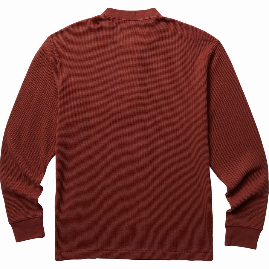 Wolverine Walden Long Sleeve Henley Big & Tall T Shirts Herre Mørkerød | SCO139BL