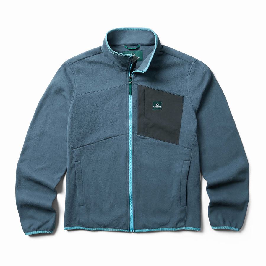 Wolverine Wilderness Fleece Jakker Herre Blå | KUF3989MY