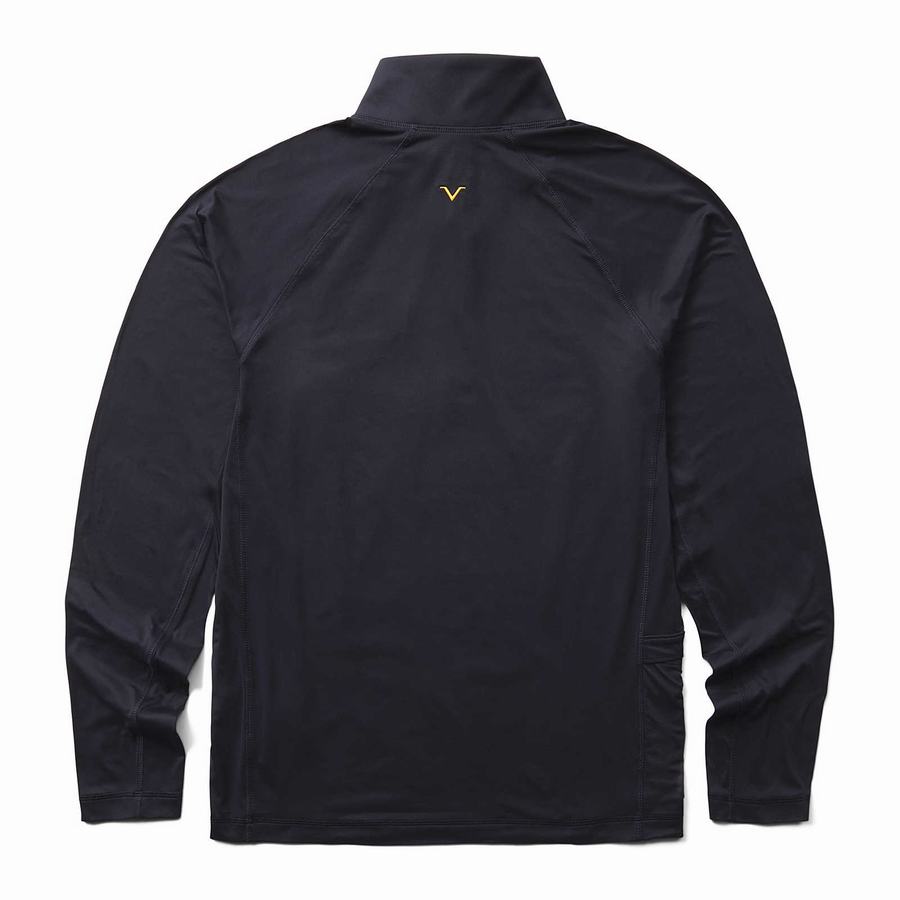 Wolverine x Valiant University of Michigan Sun-Stop Eco Half Zip T Shirts Herre Mørkeblå | QQR6139ZB